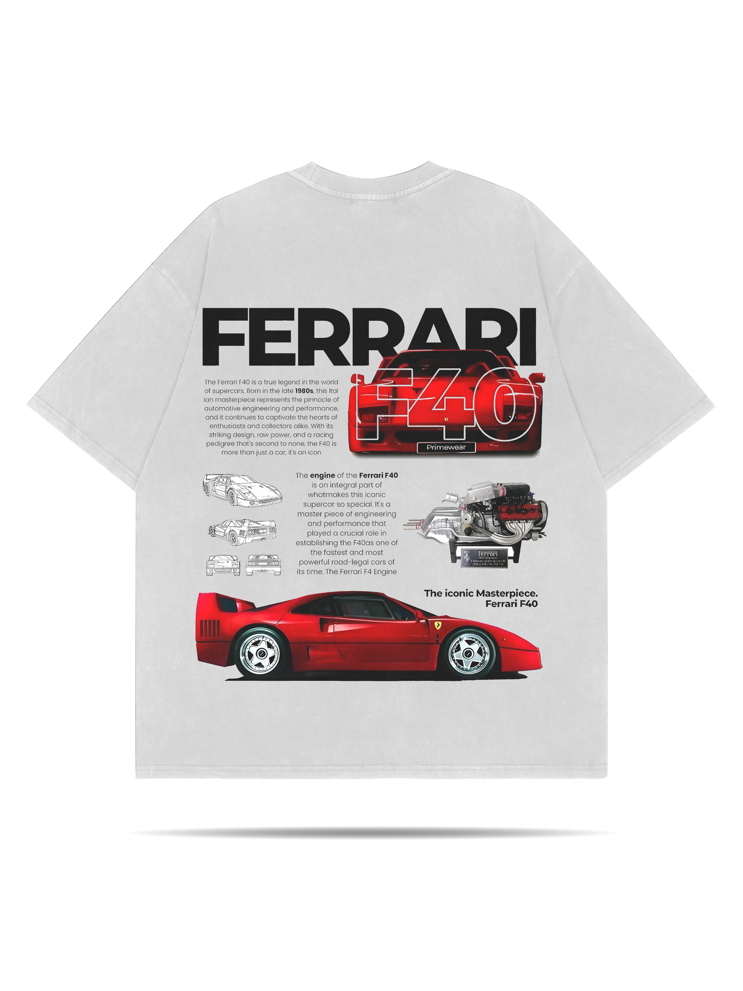 FERRARI F40 REGULAR FIT TEE - UNISEX